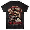 Black Muhammad Ali t-shirt featuring a Greatest Boxing Photo design