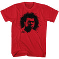 Red Muhammad Ali t-shirt featuring Muhammad Ali Shabam knockout design