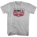 Gray heather Muhammad Ali t-shirt featuring Muhammad Ali Ali Crest emblem design