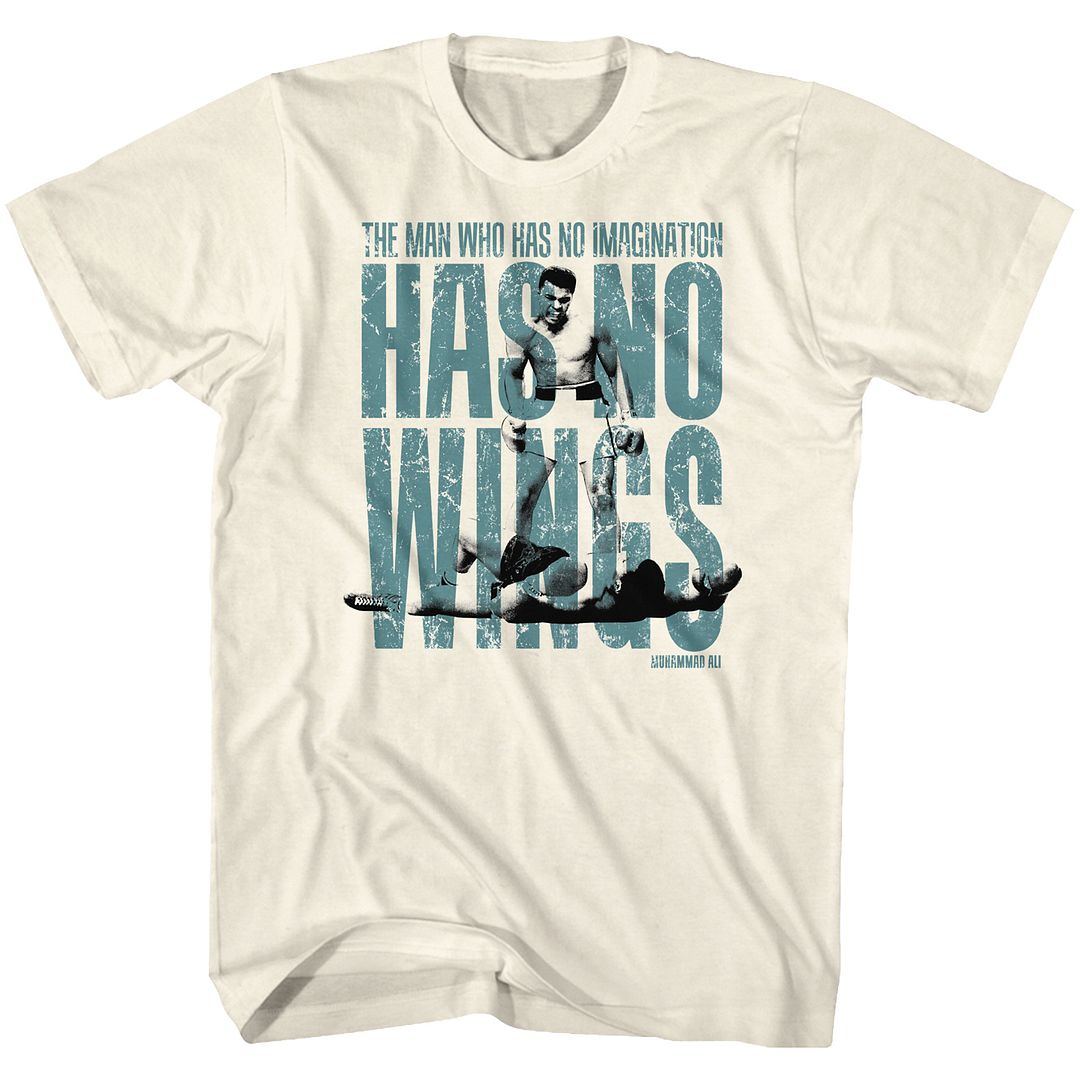 Natural Muhammad Ali t-shirt featuring Muhammad Ali Wings design