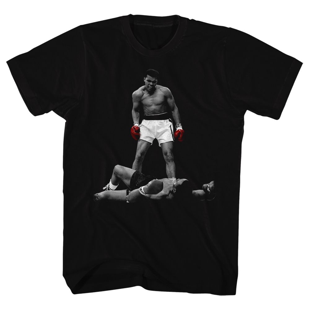 Black Muhammad Ali t-shirt featuring Muhammad Ali Red Gloves design
