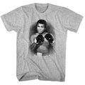 Gray heather Muhammad Ali t-shirt featuring Muhammad Ali 1137 A3 boxing legend design