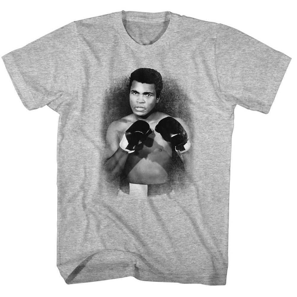 Gray heather Muhammad Ali t-shirt featuring Muhammad Ali 1137 A3 boxing legend design