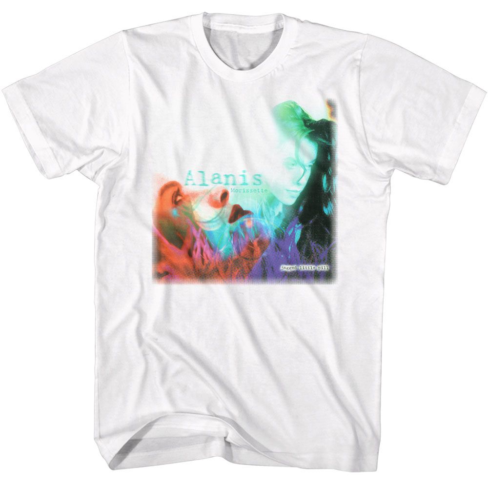 White Alanis Morissette t-shirt featuring Alanis Morissette Jagged Little Pill 1995 album design