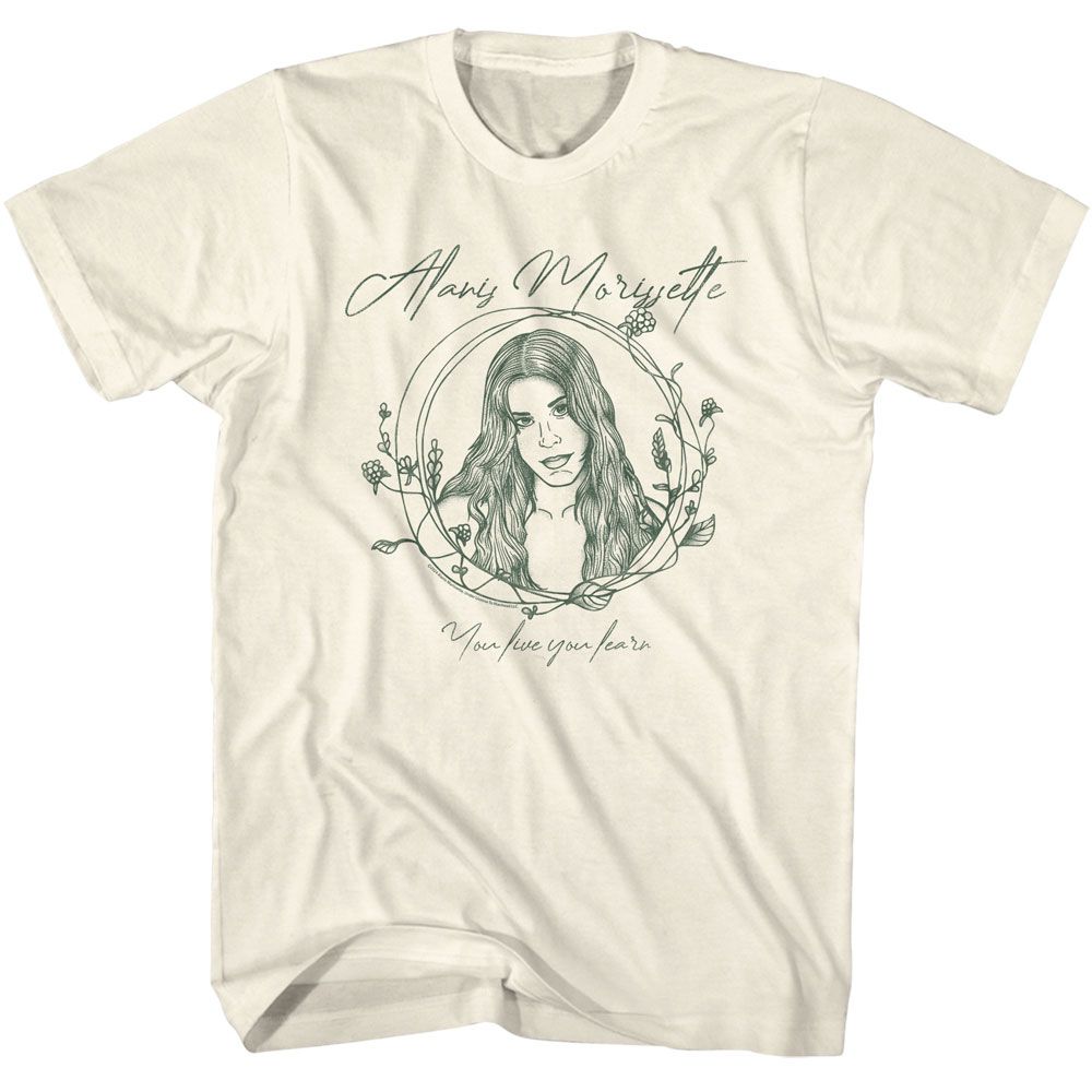 Natural Alanis Morissette t-shirt featuring Alanis Morissette You Learn song sketch design