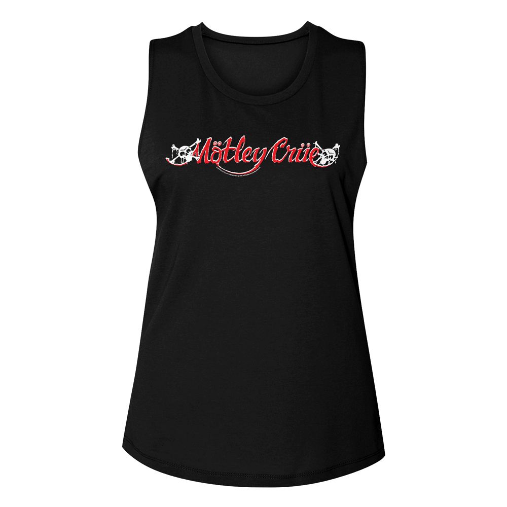 Mötley Crüe Ladies Muscle Tank - Red and White Logo