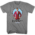 Graphite heather Anchorman t-shirt featuring Anchorman That Escalated Quickly Ron Burgundy quote design