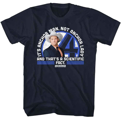 Navy Anchorman t-shirt featuring Anchorman Not Anchor Lady Veronica Corningstone design