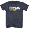 Navy heather Anchorman t-shirt featuring Anchorman Channel 4 News white and yellow logo design