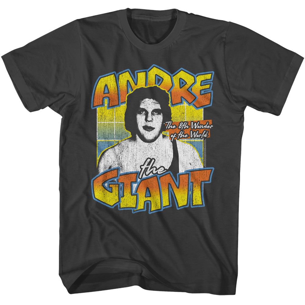 Smoke gray Andre the Giant t-shirt featuring Andre the Giant Eighth Wonder Of The World design