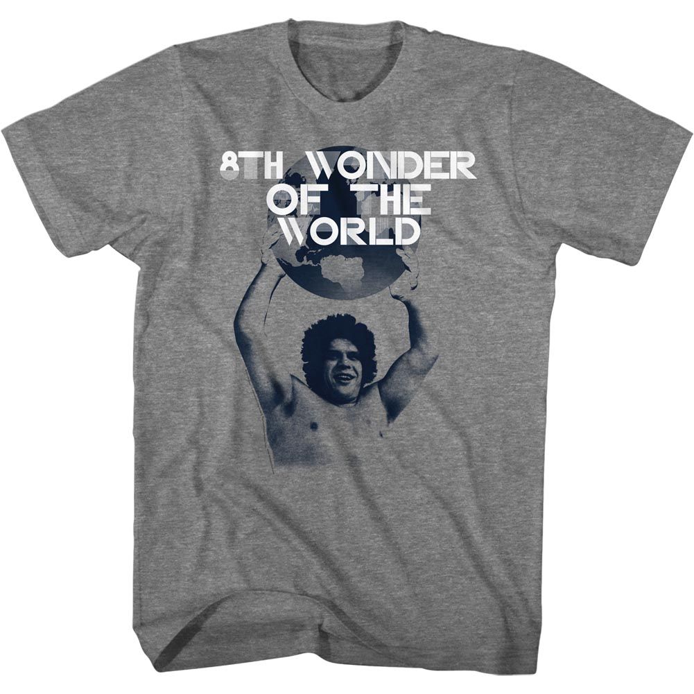 Graphite heather Andre the Giant t-shirt featuring Andre the Giant World Cup wrestling design