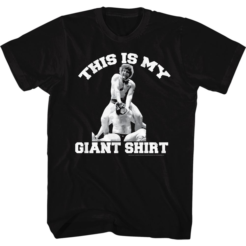 Black Andre the Giant t-shirt featuring Andre the Giant Death design
