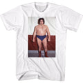 White Andre the Giant t-shirt featuring Andre the Giant Striking pose design