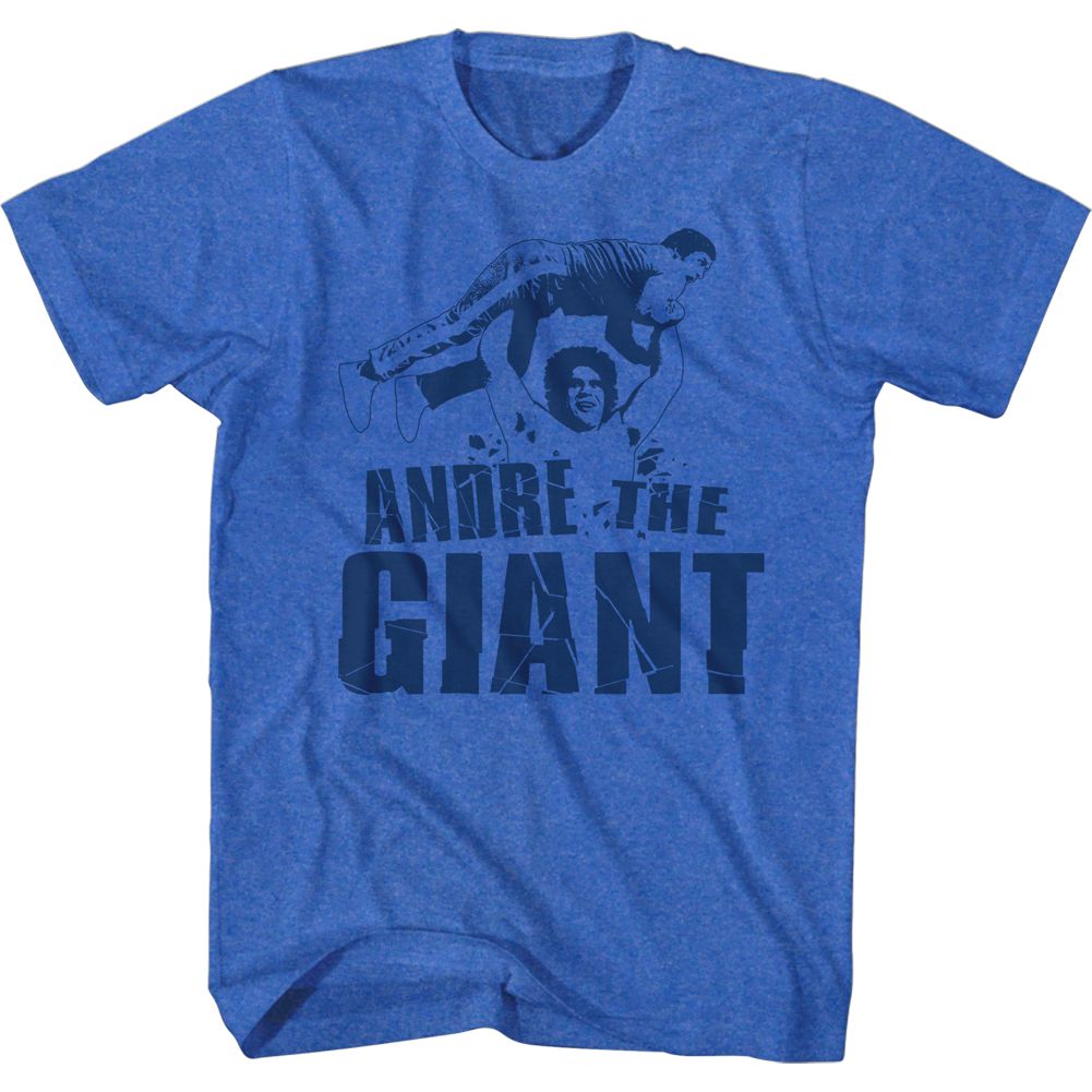Royal blue heather Andre the Giant t-shirt featuring Andre the Giant Andre Blue design