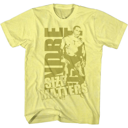 Yellow heather Andre the Giant t-shirt featuring Andre the Giant Size Gold design