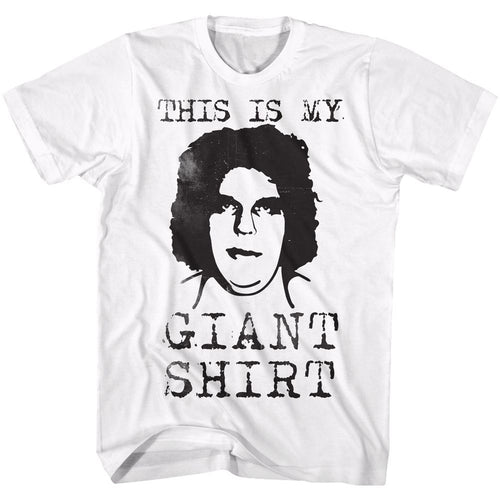 White Andre the Giant t-shirt featuring Andre the Giant Straight Outta Here design