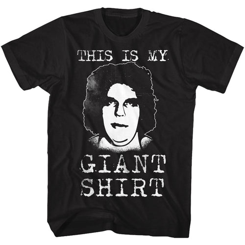 Black Andre the Giant t-shirt featuring Andre the Giant Straight Outta Here design