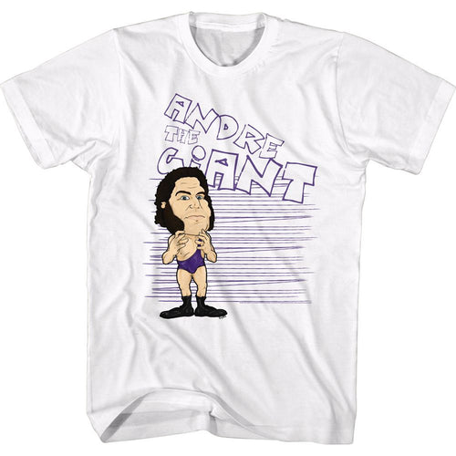 White Andre the Giant t-shirt featuring Andre the Giant Big Purp design