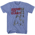 Light blue heather Andre the Giant t-shirt featuring Andre the Giant Andre Bars design