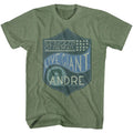 Military green heather Andre the Giant t-shirt featuring Andre the Giant Biggest Of Them All design