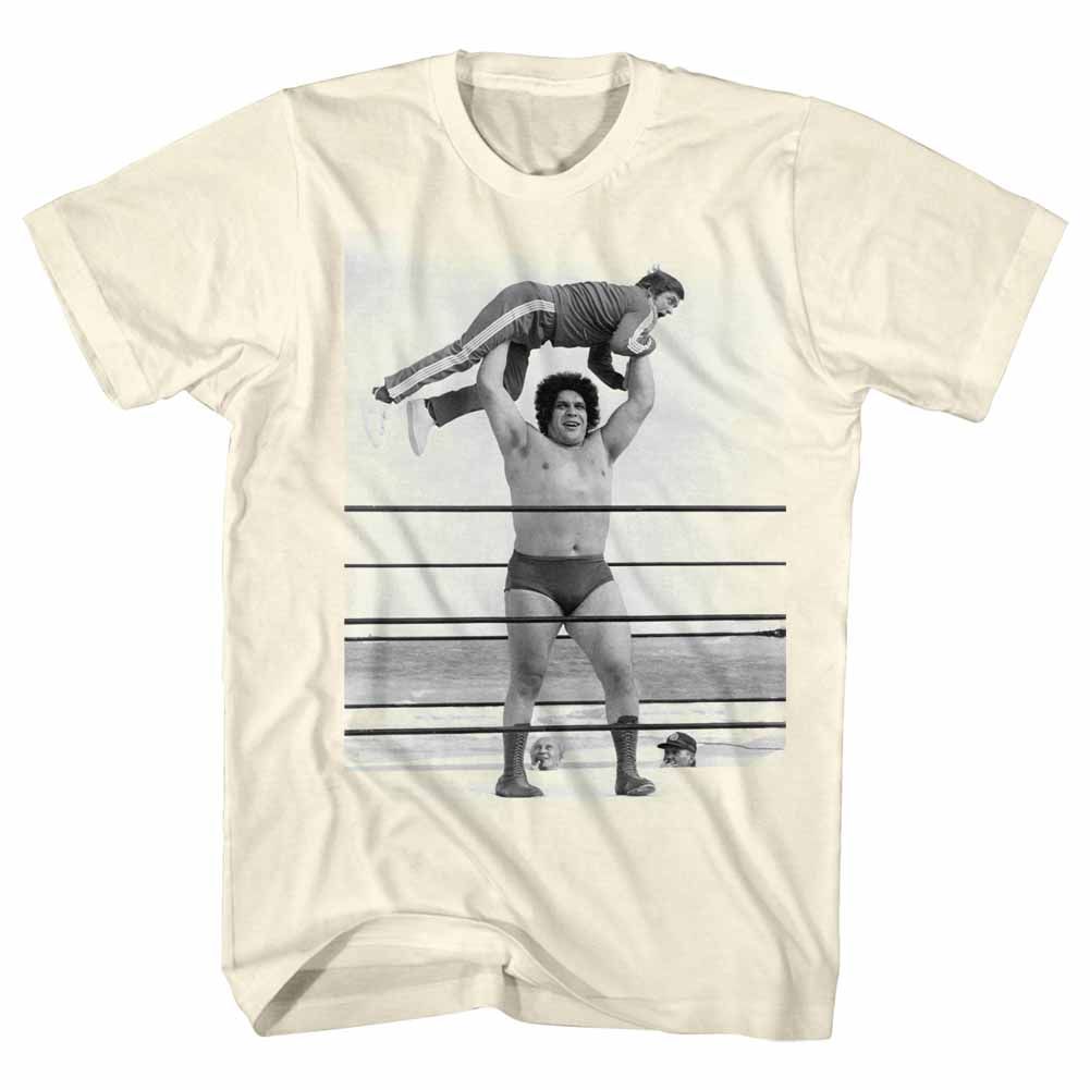 Natural Andre the Giant t-shirt featuring Andre the Giant Lightweight ironic design