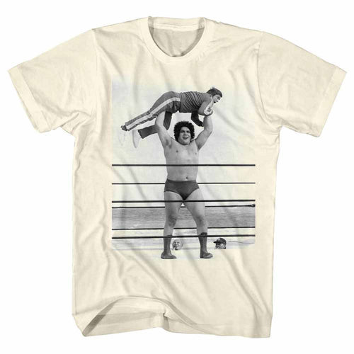 Natural Andre the Giant t-shirt featuring Andre the Giant Lightweight ironic design