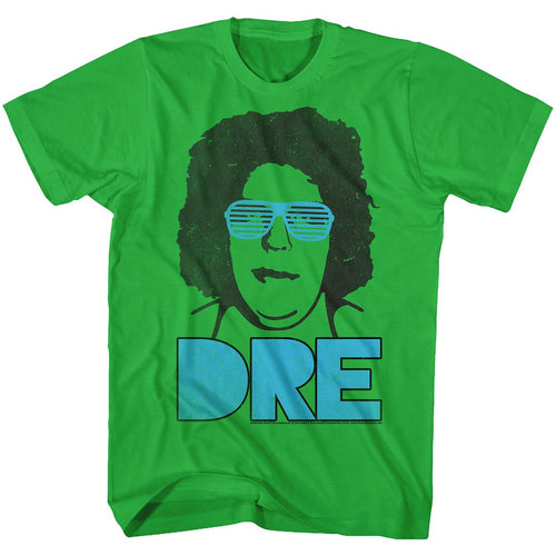 Kelly green Andre the Giant t-shirt featuring Andre the Giant Dre shorthand design