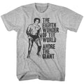 Gray heather Andre the Giant t-shirt featuring Andre the Giant Huge size design