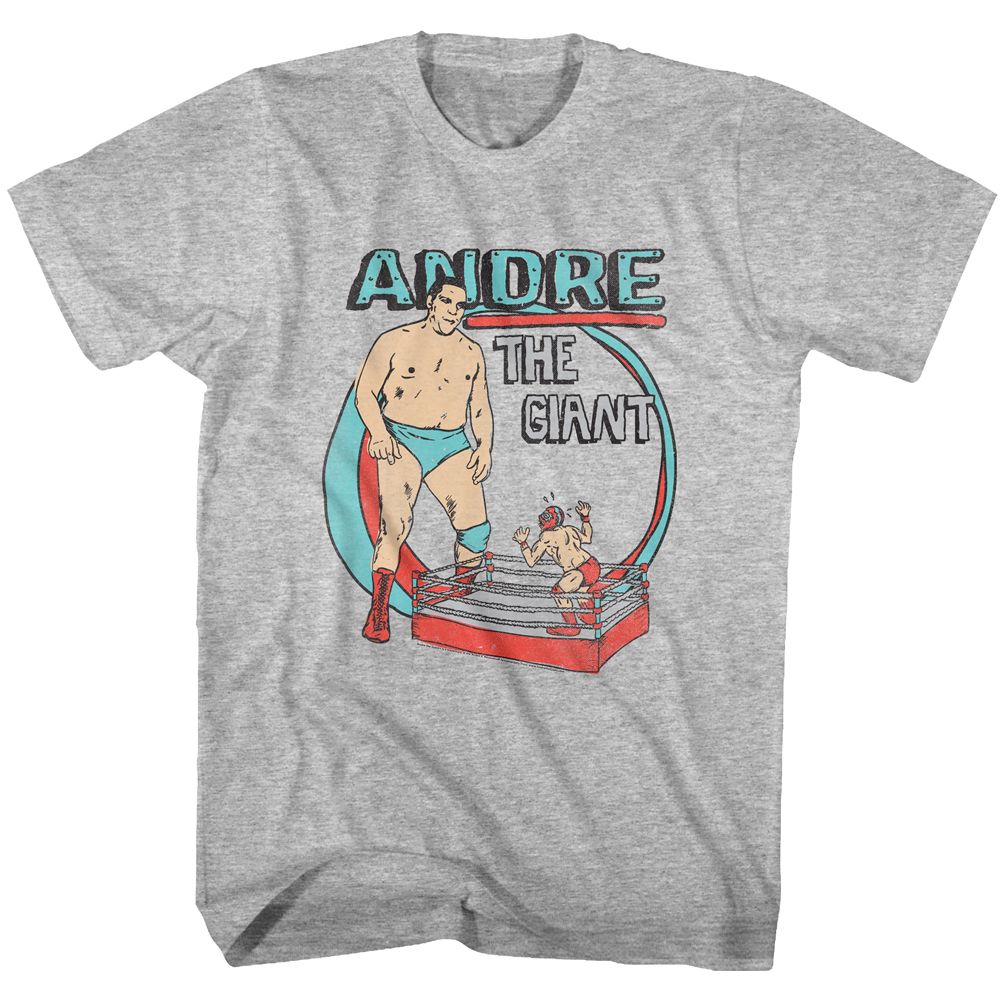 Gray heather Andre the Giant t-shirt featuring Andre the Giant He Big design