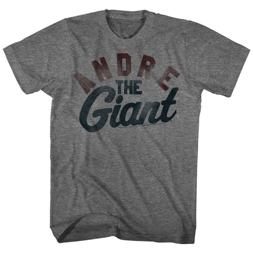 Graphite heather Andre the Giant t-shirt featuring Andre the Giant Giant title design