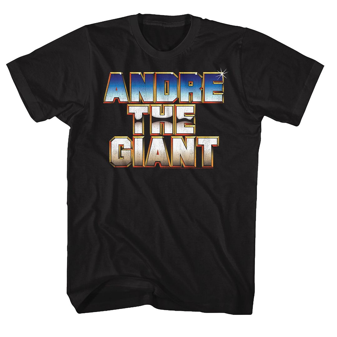Black Andre the Giant t-shirt featuring Andre the Giant Chrome design