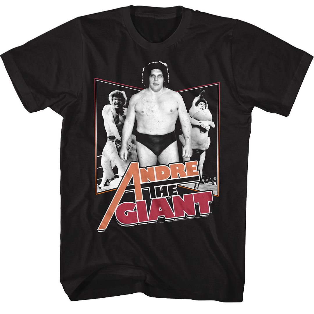Black Andre the Giant t-shirt featuring Andre the Giant Andre name design