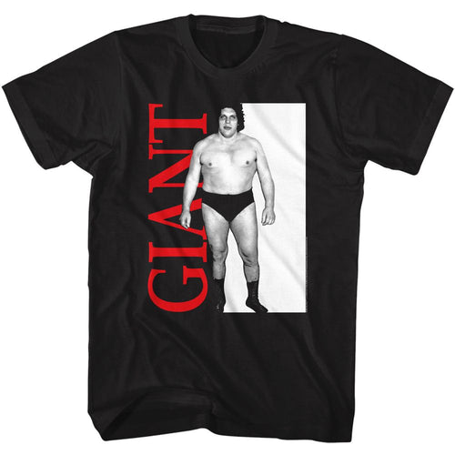 Black Andre the Giant t-shirt featuring Andre the Giant Andre Giant compact design