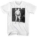 White Andre the Giant t-shirt featuring Andre the Giant Andre black and white photo design