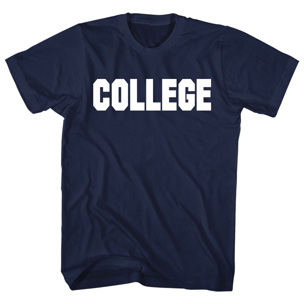 Navy Animal House t-shirt featuring Animal House COLLEGE Bluto sweatshirt design