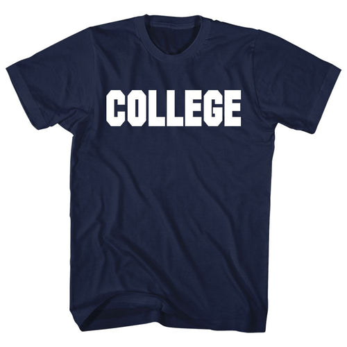 Navy Animal House t-shirt featuring Animal House COLLEGE Bluto sweatshirt design