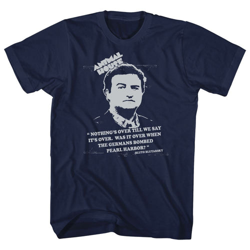 Navy heather Animal House t-shirt featuring Animal House Blutoism philosophy design