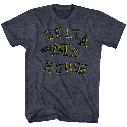 Navy heather Animal House t-shirt featuring Animal House Smashed party design