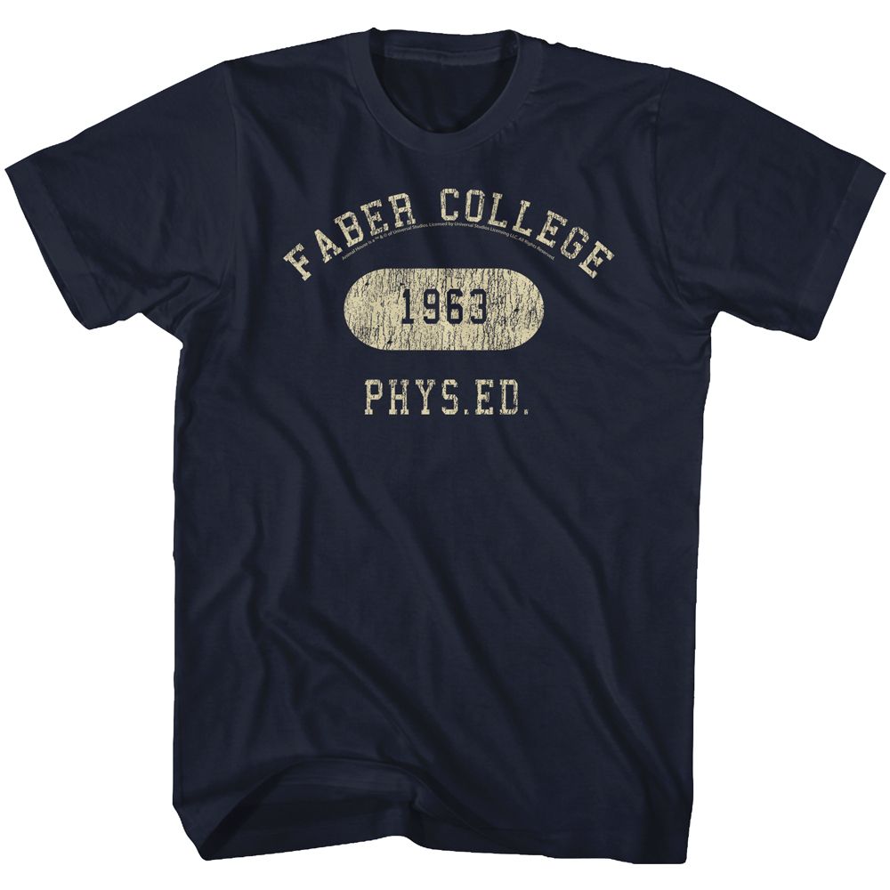 Navy Animal House t-shirt featuring Animal House Faber Phys Ed Department design