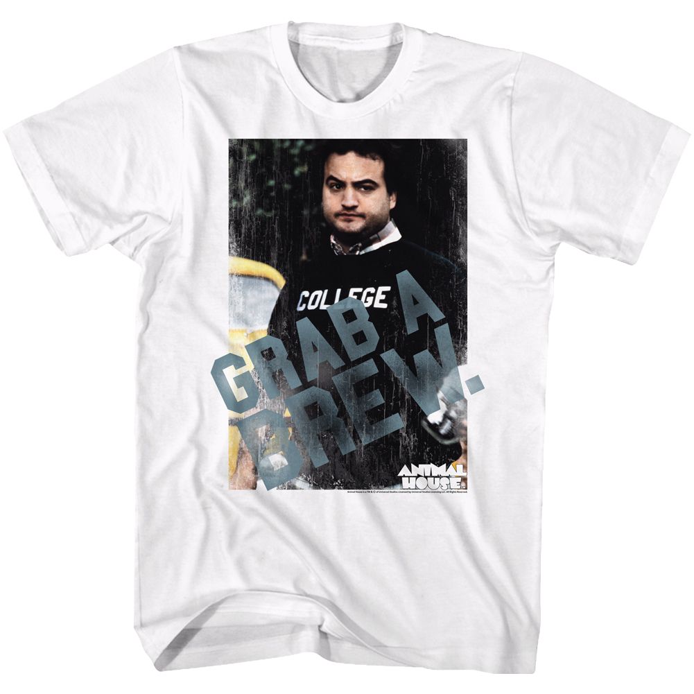 White Animal House t-shirt featuring Animal House PB and R Pinto Babs design