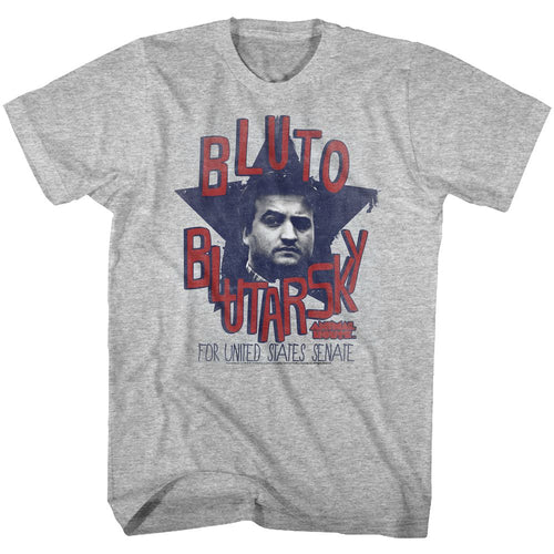 Gray heather Animal House t-shirt featuring Animal House Bluto 2014 design