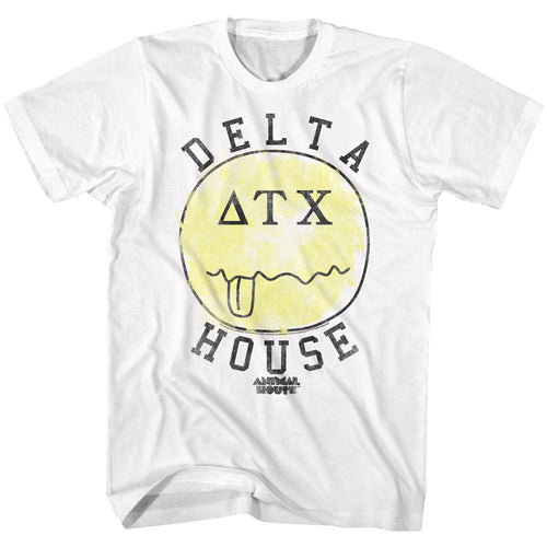 White Animal House t-shirt featuring Animal House Bleh disgusted reaction design