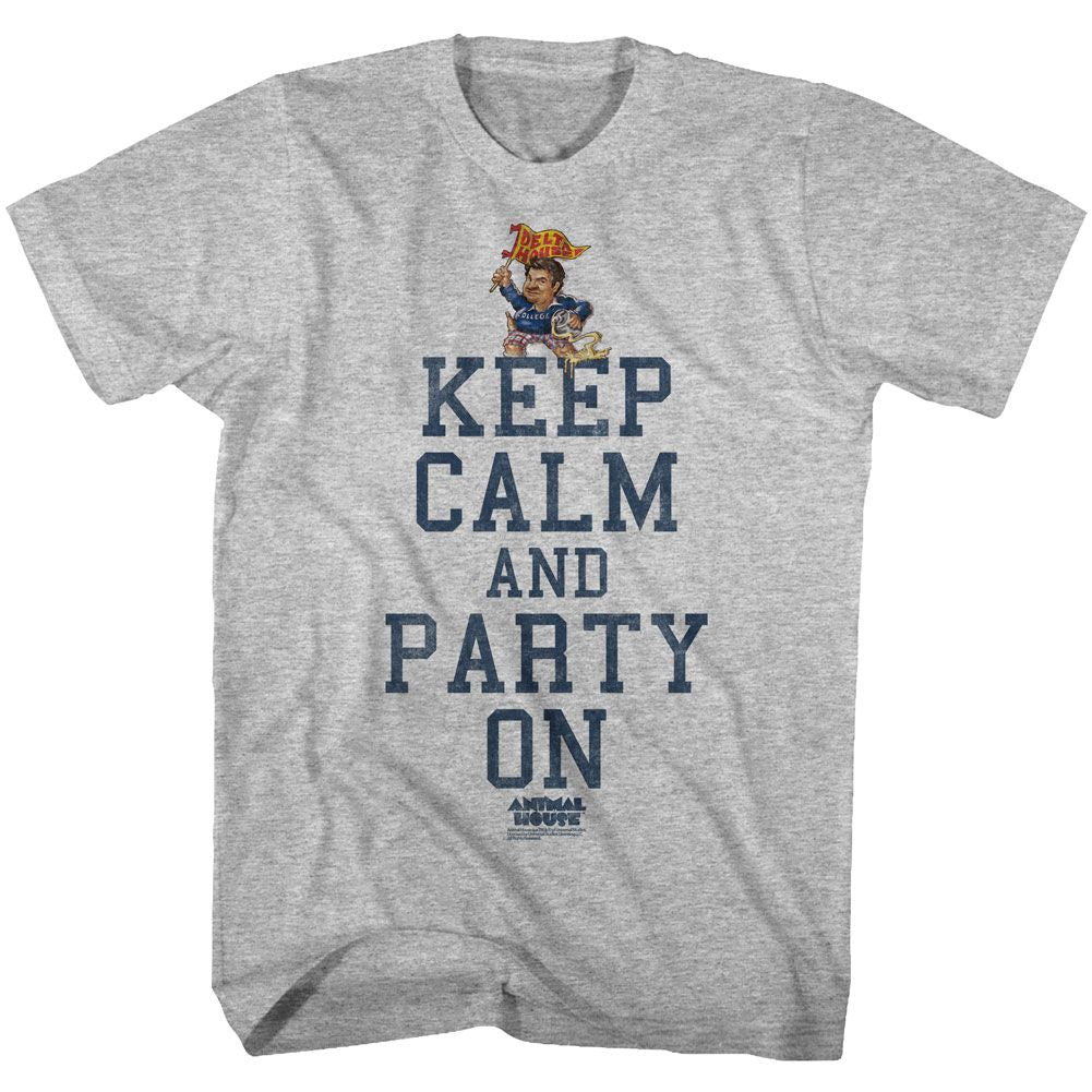 Gray heather Animal House t-shirt featuring Animal House Party On Delta House design