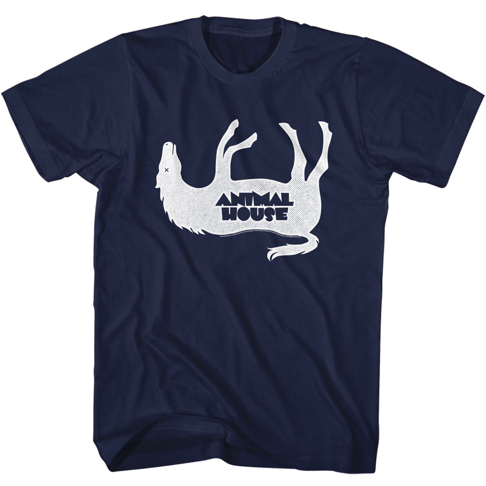 Navy Animal House t-shirt featuring Animal House Horsey Dean Wormer office design
