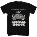 Black Animal House t-shirt featuring Animal House Ramming Speed parade finale design
