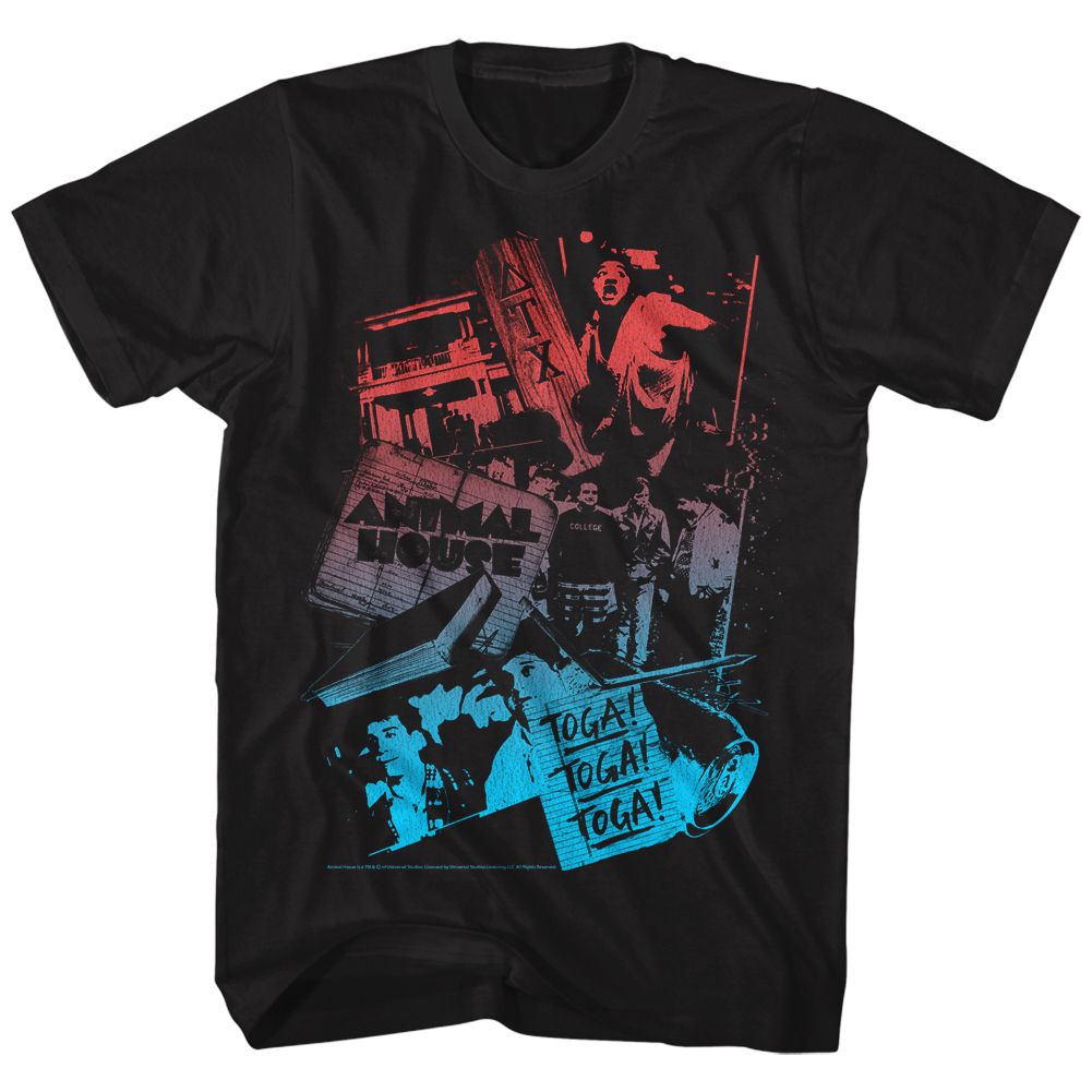 Black Animal House t-shirt featuring Animal House Animal College design