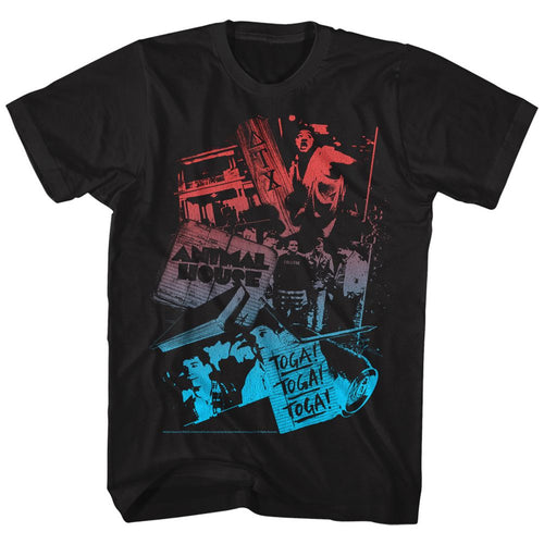 Black Animal House t-shirt featuring Animal House Animal College design