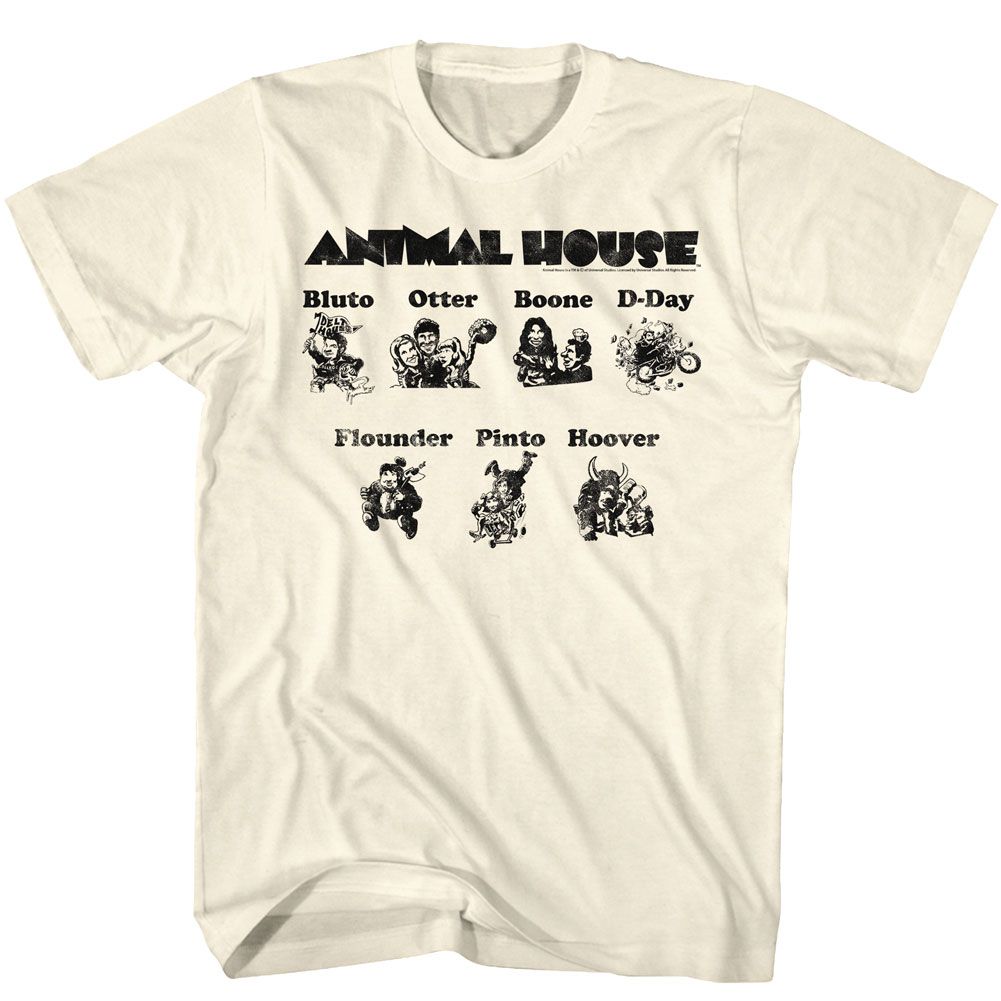 Natural Animal House t-shirt featuring Animal House Cartoons design