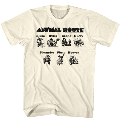 Natural Animal House t-shirt featuring Animal House Cartoons design