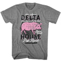 Graphite heather Animal House t-shirt featuring Animal House Pig Roast Delta party design
